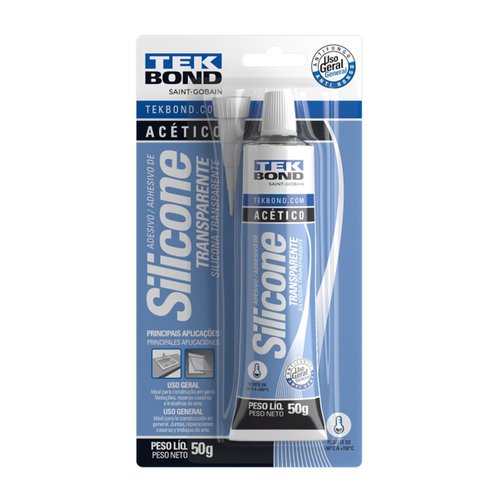 Adesivo Silicone Acético 50G Transparente Blister Tekbond