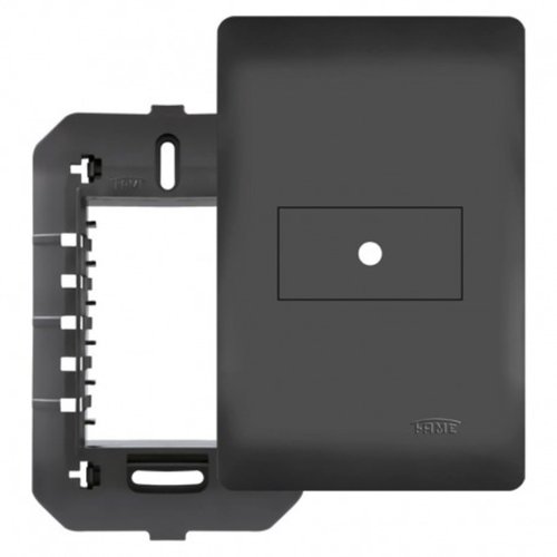Placa 4 x 2 Com Suporte Saída de Fio Ø10mm Habitat Black Fame