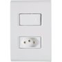 Conjunto 4x2 com 1 Interruptor Simples 10A 250V e 1 Tomada 2P+T 10A 250V Liz Branco Tramontina