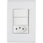 Conjunto 4x2 com 2 Interruptores Simples 10A 250V e 1 Tomada 2P+T 20A 250V Liz Branco Tramontina